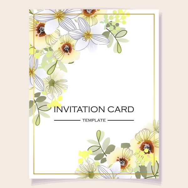 Romantic Wedding Invitation Card Wedding Marriage Bridal Birthday Valentine Day — Stock Vector