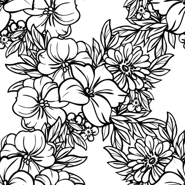 Fond Motif Vectoriel Sans Couture Abstrait Avec Des Fleurs — Image vectorielle