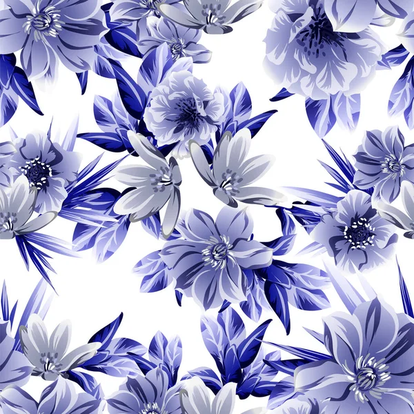 Fondo Patrón Vectorial Sin Costura Abstracto Con Flores — Vector de stock