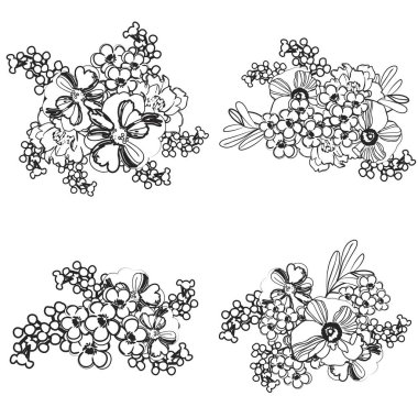 Eskiz tarzıyla güzel yemyeşil çiçek arkaplanı 