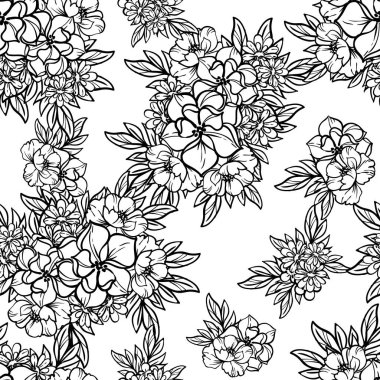 Eskiz tarzıyla güzel yemyeşil çiçek arkaplanı 