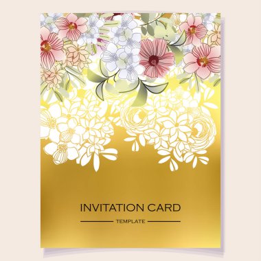 Güzel bir çiçek arkaplanı, eskiz tarzı. Vektör illüstrasyonu  