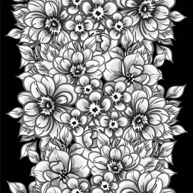 Güzel bir çiçek arkaplanı, eskiz tarzı. Vektör illüstrasyonu  