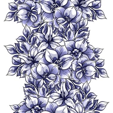 Güzel bir çiçek arkaplanı, eskiz tarzı. Vektör illüstrasyonu  