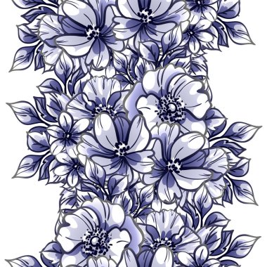 Güzel bir çiçek arkaplanı, eskiz tarzı. Vektör illüstrasyonu  