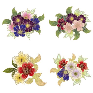 Güzel çiçek arkaplanı, eskiz tarzı.