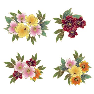 Güzel çiçek arkaplanı, eskiz tarzı.