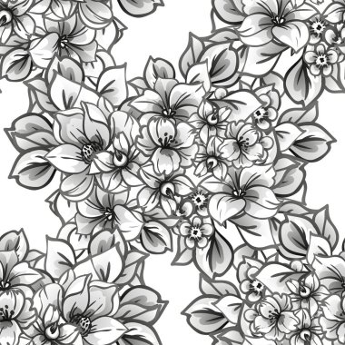 Güzel çiçek arkaplanı, eskiz tarzı.