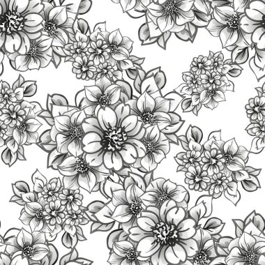 Güzel çiçek arkaplanı, eskiz tarzı.