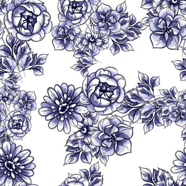 Güzel çiçek arkaplanı, eskiz tarzı.