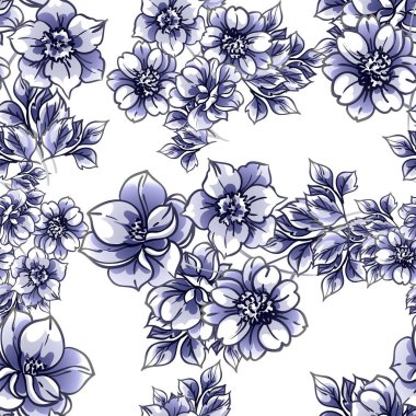 Güzel çiçek arkaplanı, eskiz tarzı.