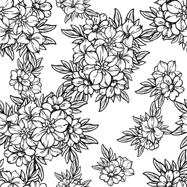 Güzel çiçek arkaplanı, eskiz tarzı.