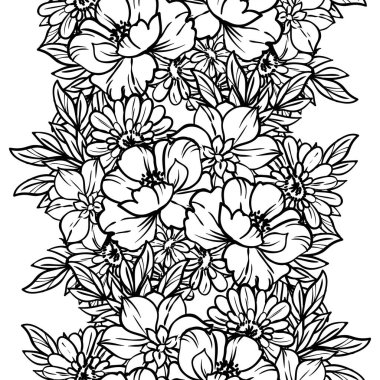 Güzel çiçek arkaplanı, eskiz tarzı.