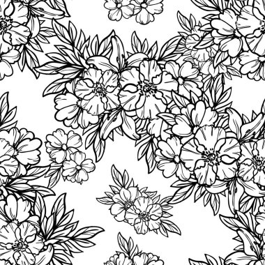 Güzel çiçek arkaplanı, eskiz tarzı.