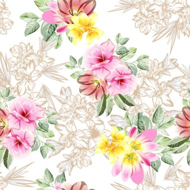 Çiçek arkaplan ile soyut zarafet kusursuz desen