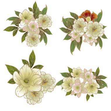 Renkli çiçek arkaplanı olan soyut zarafet kusursuz desen