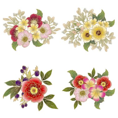 Renkli çiçek arkaplanı olan soyut zarafet kusursuz desen