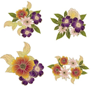 Renkli çiçek arkaplanı olan soyut zarafet kusursuz desen