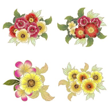 Renkli çiçek arkaplanı olan soyut zarafet kusursuz desen