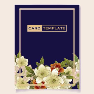 Çiçekli düğün davetiyesi. vektör illüstrasyonu