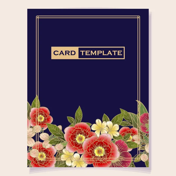 Çiçekli düğün davetiyesi. vektör illüstrasyonu