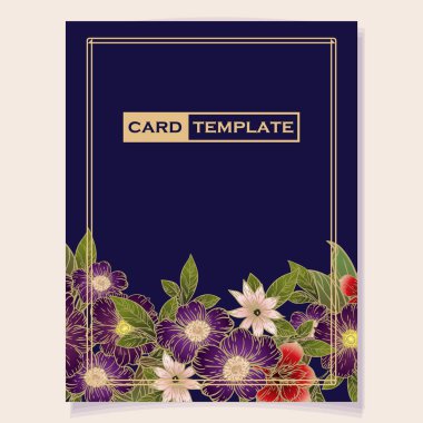 Kopya alanı olan çiçek kartı şablonu