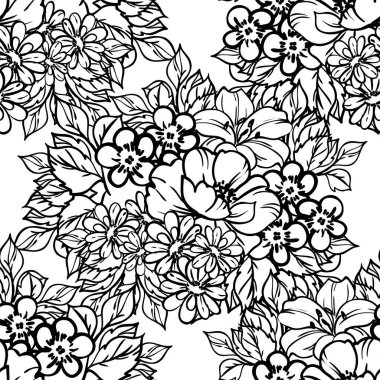 süslü çiçek arkaplanı, kusursuz vektör çizimi