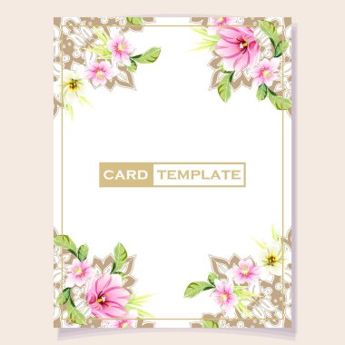 Kopya alanı olan çiçek kartı şablonu