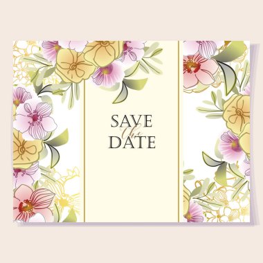 Kopya alanı olan çiçek kartı şablonu