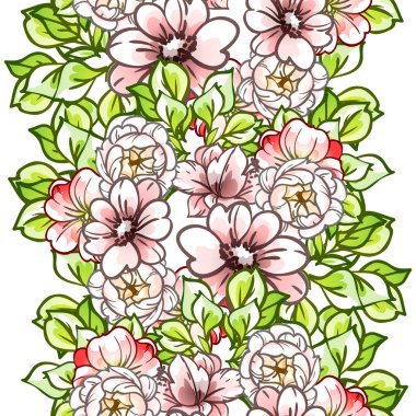 süslü çiçek arkaplanı, kusursuz vektör çizimi