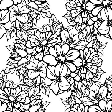 süslü çiçek arkaplanı, kusursuz vektör çizimi