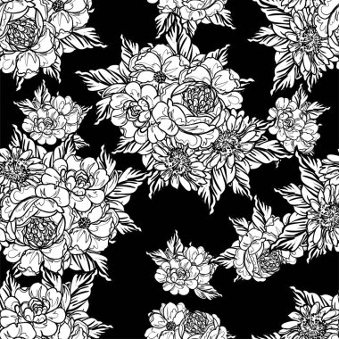 süslü çiçek arkaplanı, kusursuz vektör çizimi