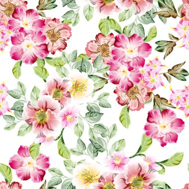 süslü çiçek arkaplanı, kusursuz vektör çizimi