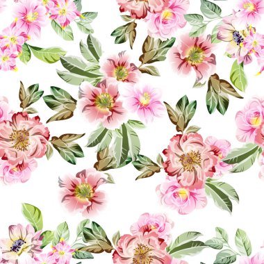 süslü çiçek arkaplanı, kusursuz vektör çizimi