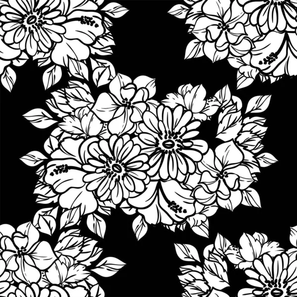 Fond Floral Orné Illustration Vectorielle Sans Couture — Image vectorielle