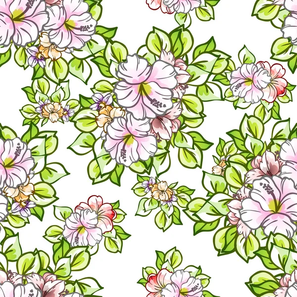 Fond Floral Orné Illustration Vectorielle Sans Couture — Image vectorielle