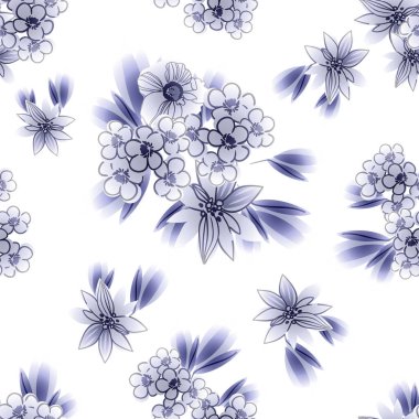 süslü çiçek arkaplanı, kusursuz vektör çizimi