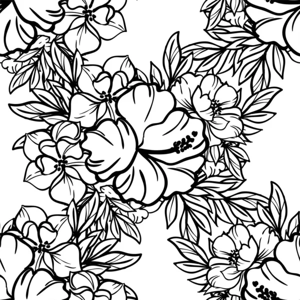 Fond Floral Orné Illustration Vectorielle Sans Couture — Image vectorielle