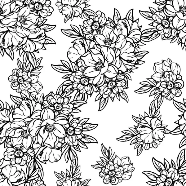 Fundo Floral Ornamentado Ilustração Vetor Sem Costura — Vetor de Stock