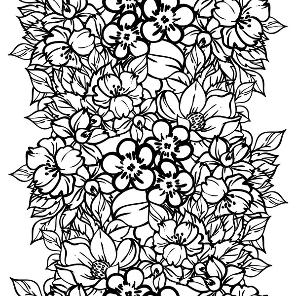 Sierlijke Bloemen Achtergrond Naadloze Vector Illustratie — Stockvector