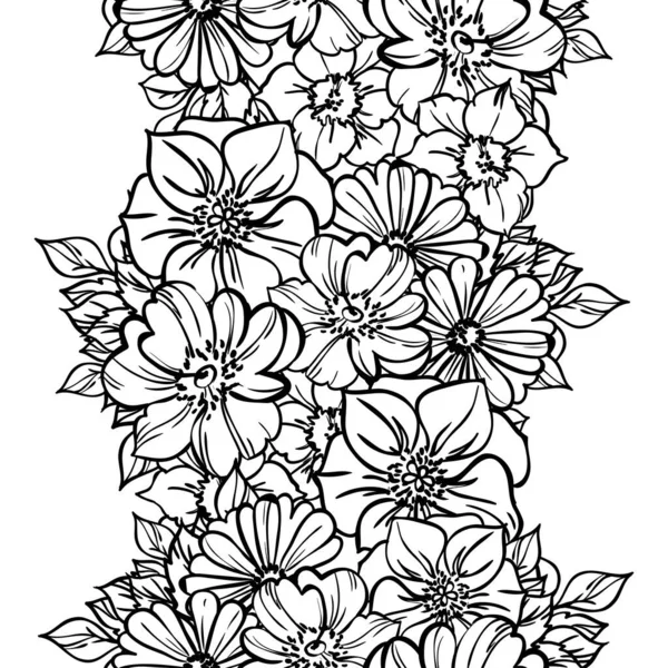 Süslü Çiçek Arkaplanı Kusursuz Vektör Çizimi — Stok Vektör