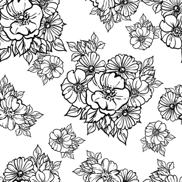 Fundo Floral Ornamentado Ilustração Vetor Sem Costura — Vetor de Stock