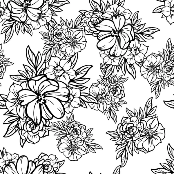 Ornate Floral Background Seamless Vector Illustration — Stock Vector