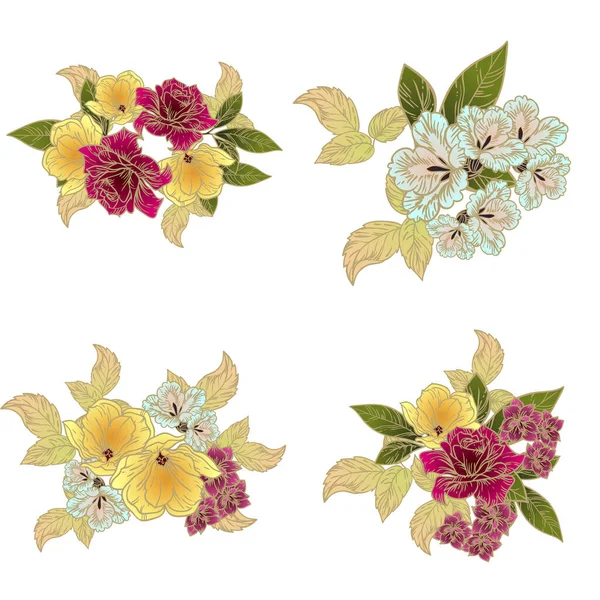Vector Pattern Colorful Flowers Design Textile Scrapbook — Stock Vector