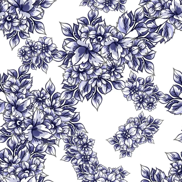 白の花でベクトルシームレスなパターン テキスタイルやスクラップブックのデザイン — ストックベクタ