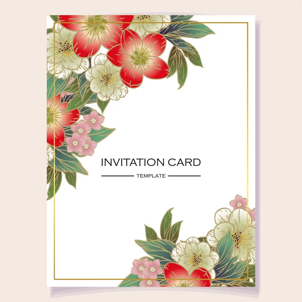 Suite Romantique Carte Invitation Mariage Mariage Mariage Noces Anniversaire Saint — Image vectorielle