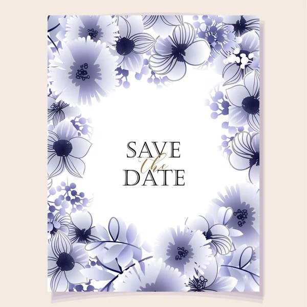 Romantic Wedding Invitation Card Suite Wedding Marriage Bridal Birthday Valentine — Stock Vector