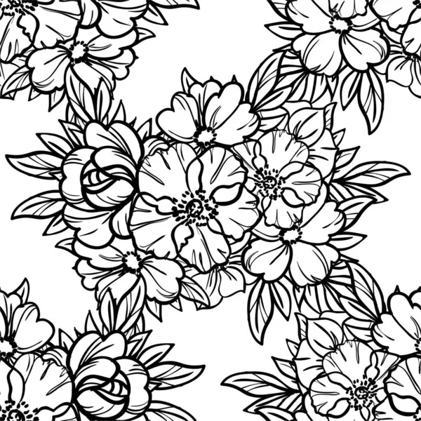 Élégance Abstraite Motif Sans Couture Avec Des Fleurs Fond Vectoriel — Image vectorielle