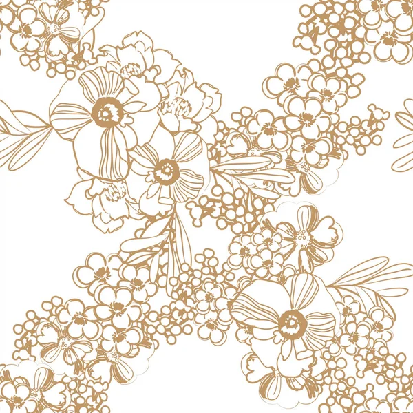 Abstracte Elegantie Naadloos Patroon Met Bloemen Vector Achtergrond — Stockvector