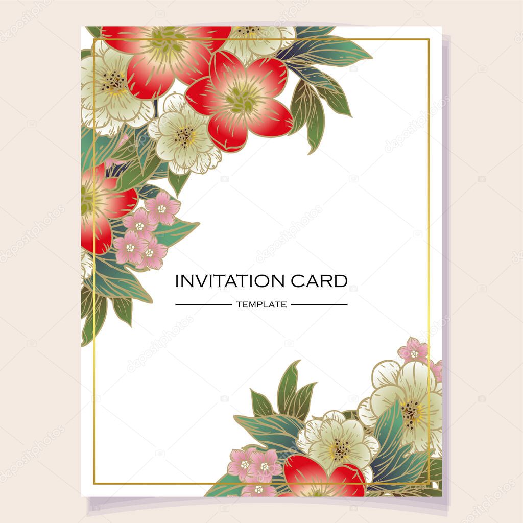 Romantic wedding invitation card suite. Wedding, marriage, bridal, birthday, Valentine's day.